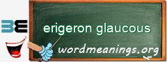 WordMeaning blackboard for erigeron glaucous